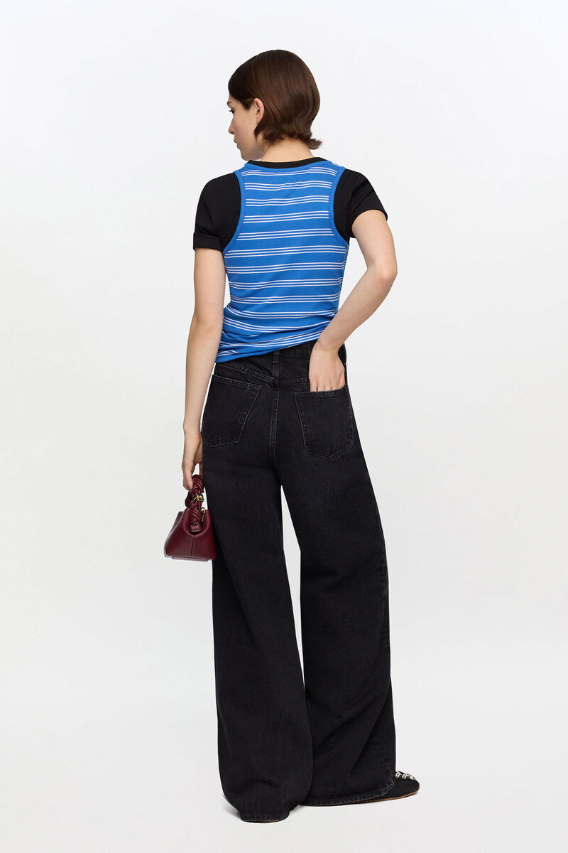 Schwarze Lari-Jeans, Organic Cotton, in colour Black Washed - 2 - GANNI