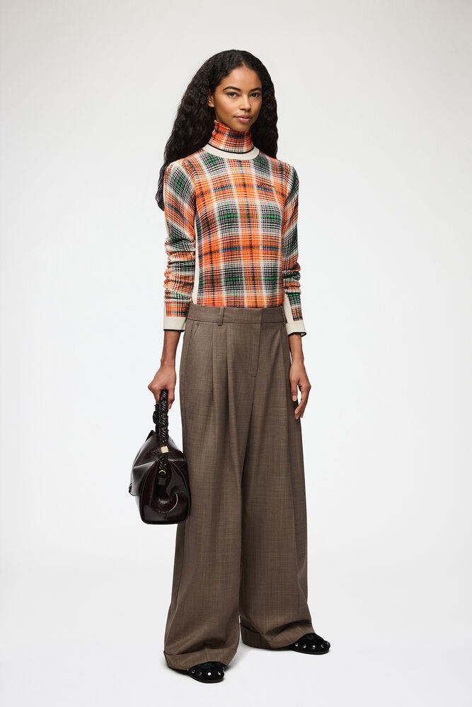 Trousers in Wool Suiting, Chocolate Chip