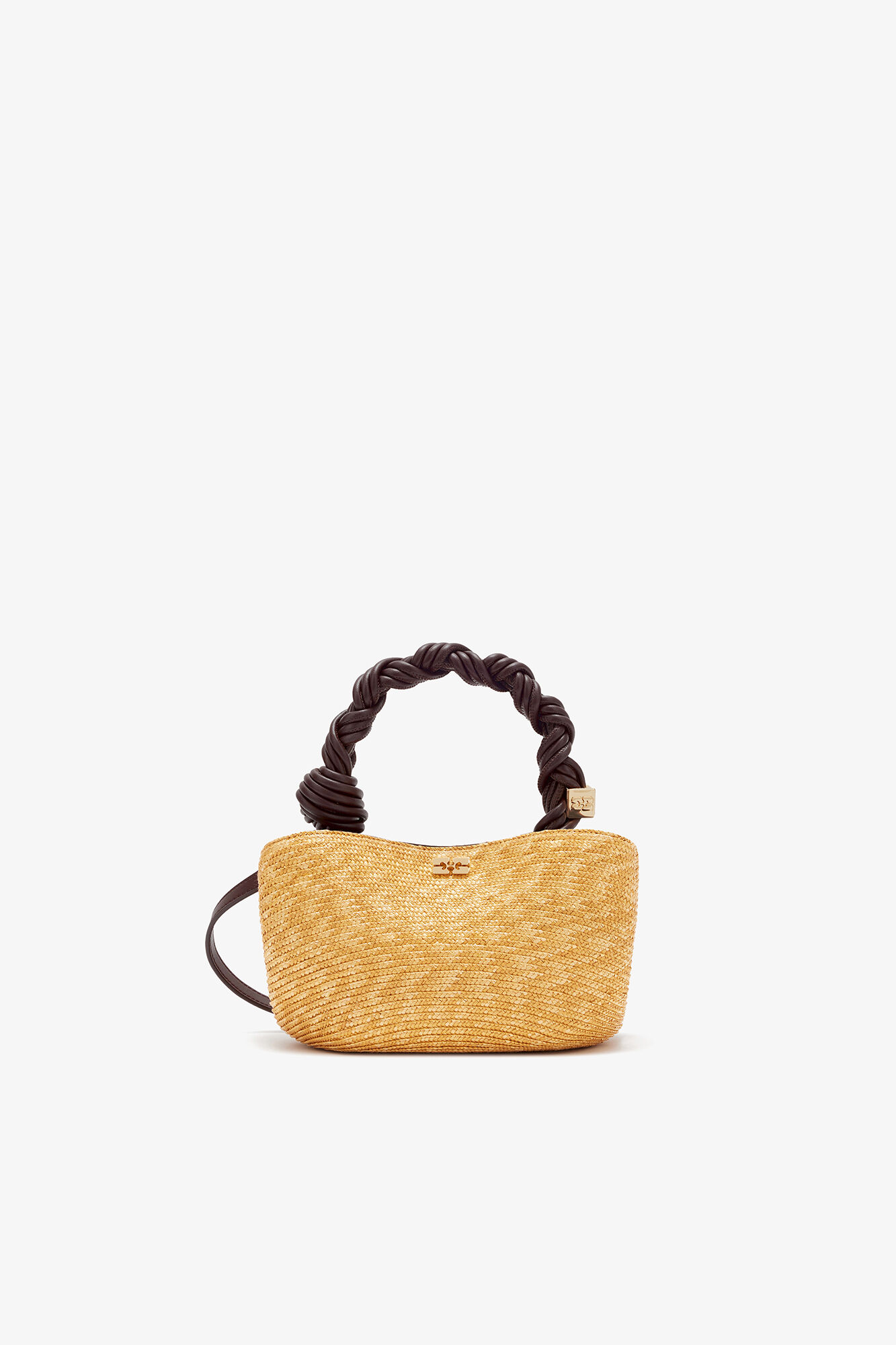 Italian Straw Mini Bou Bag in Straw | GANNI US