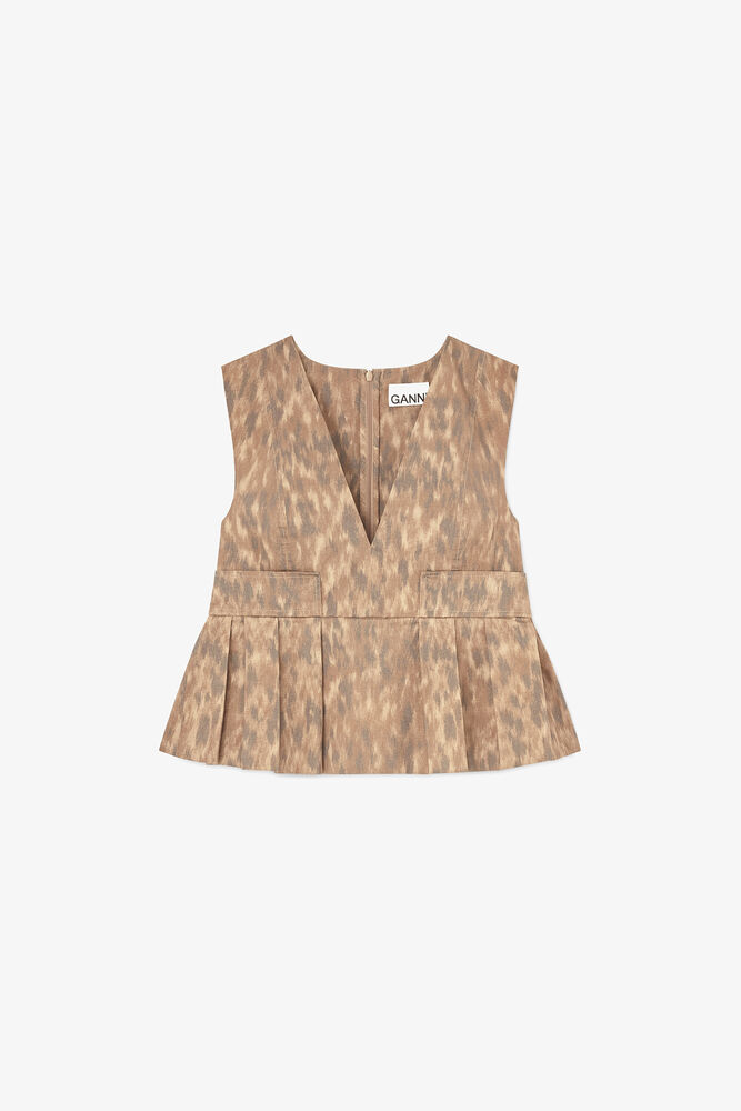 Top in Printed Cotton, Burro