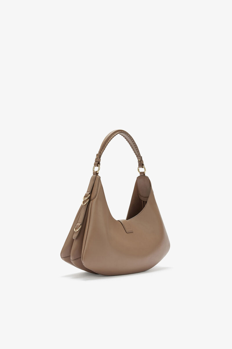 Small Kat Bag in Brown, Recycled Leather, in colour Coca Mocha - 2 - GANNI