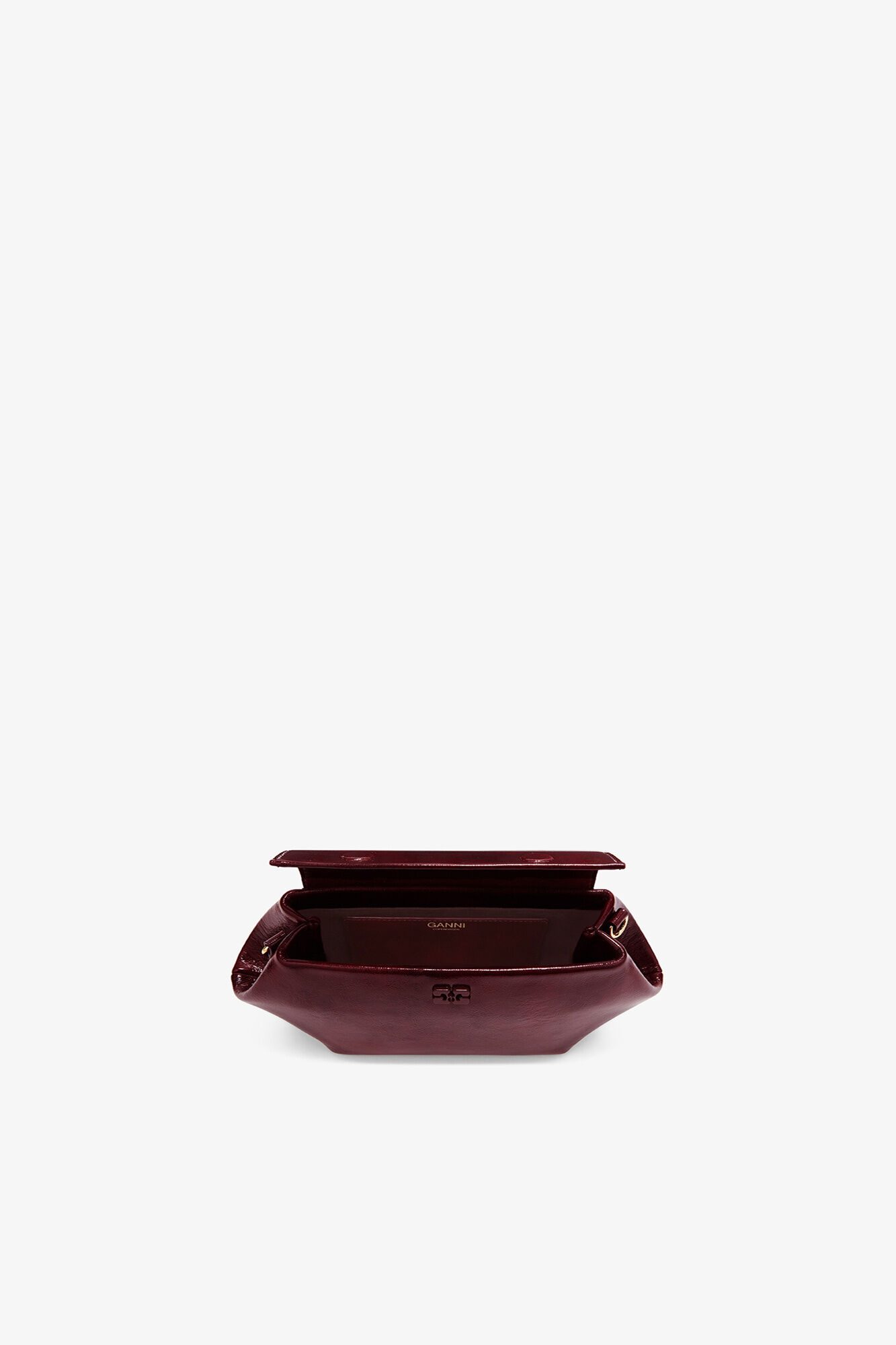 Bou Bag East/West in Shine Red, Polyester, in colour Burgundy - 3 - GANNI