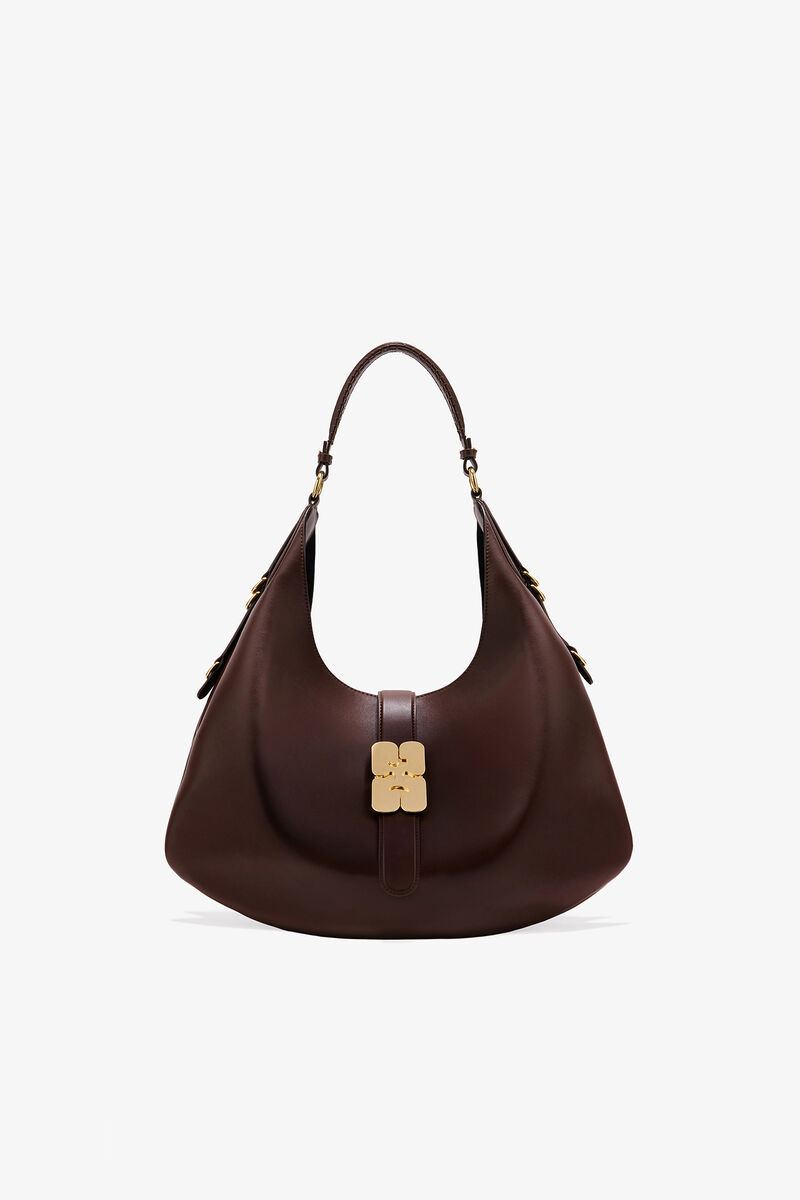 Grand sac Kat marron, Recycled Leather, in colour Chicory Coffee - 1 - GANNI
