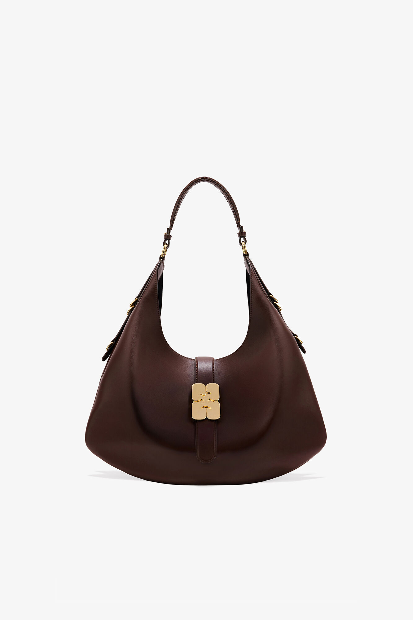 Grand sac Kat marron, Recycled Leather, in colour Chicory Coffee - 1 - GANNI