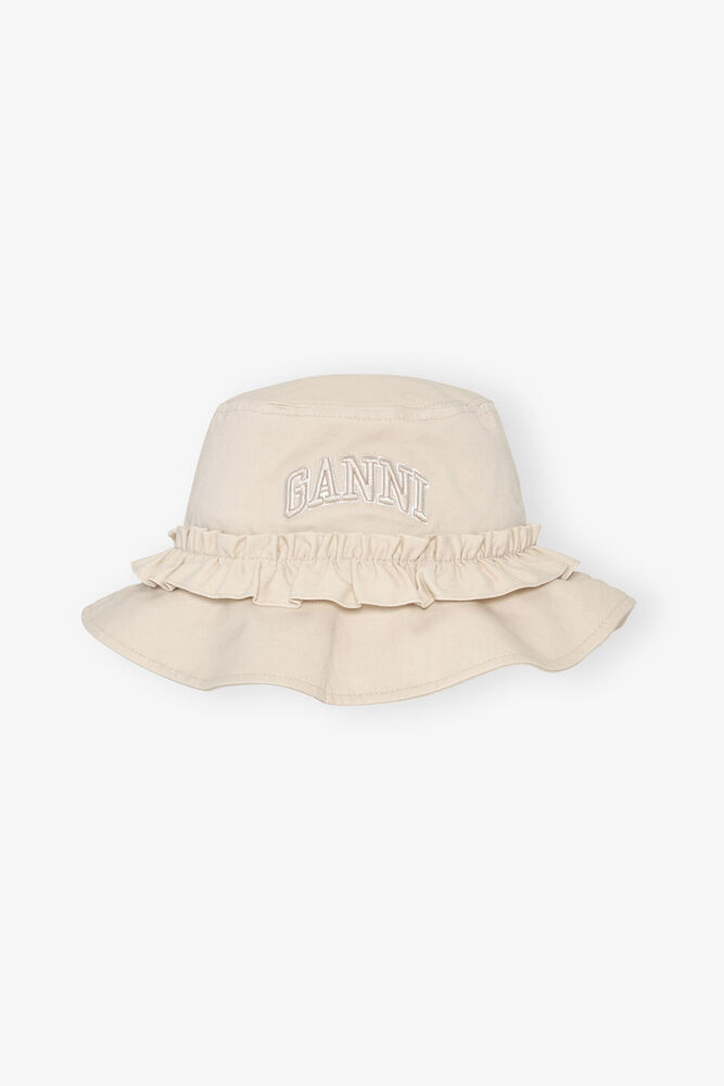 Ivory Canvas Bucket Hat, Egret