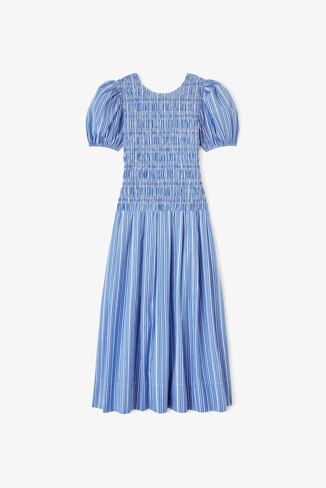 Dress in Striped Cotton, Nouvean Navy