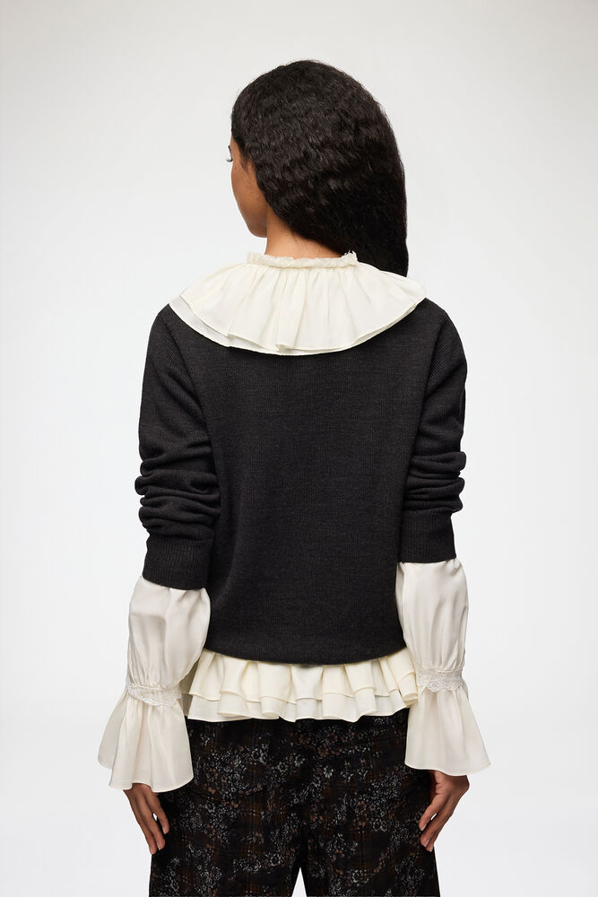 Jumper with Crochet Flower, Phantom