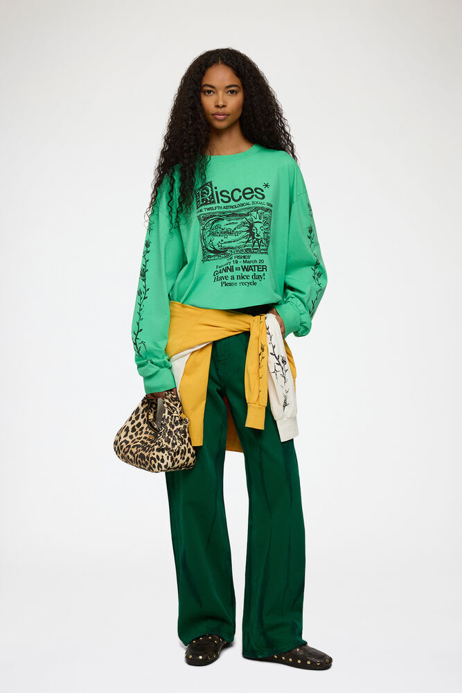 Izey Jeans in Heavy Denim, Fern Green