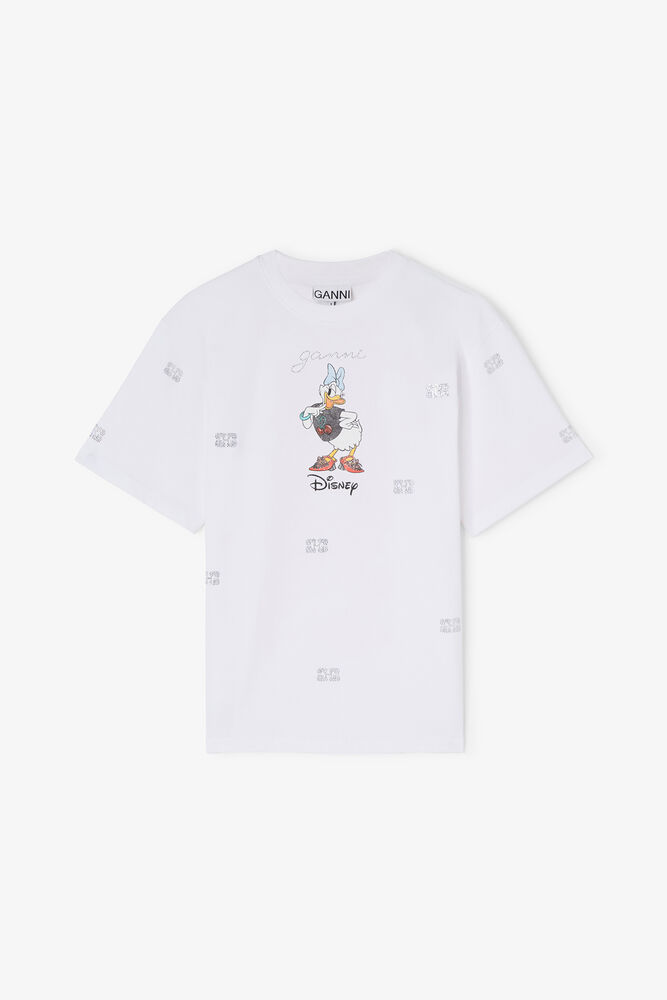 Daisy Duck White Printed T-shirt, Bright White