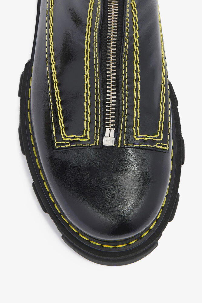 Cleated Boots in Black, Black