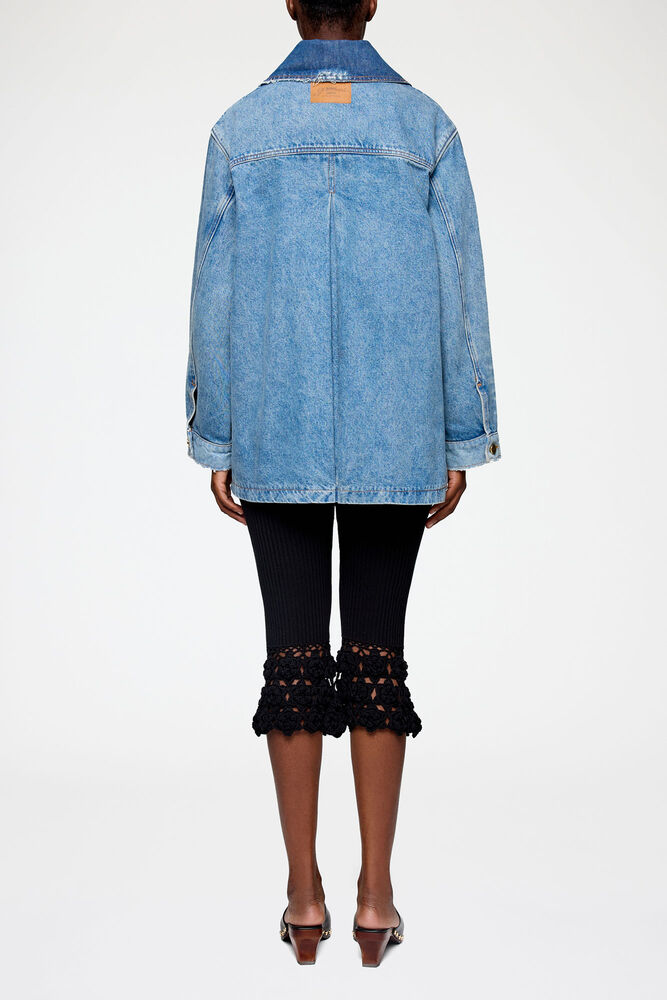 Jacket in Patchwork Denim, Mid Blue Vintage