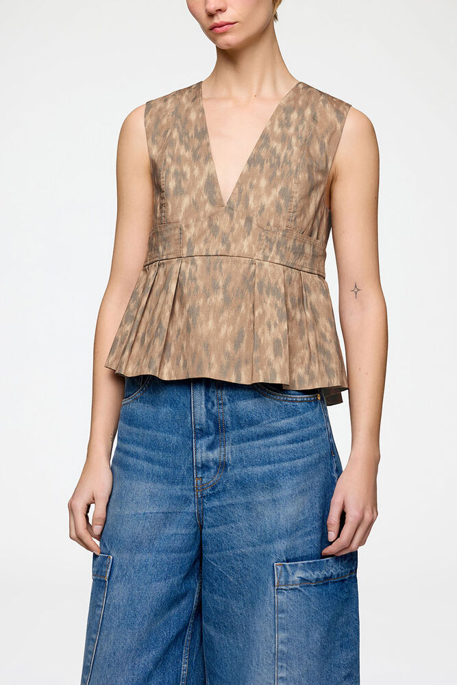 Top in Printed Cotton, Burro