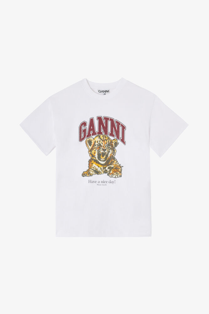 T-shirt blanc tigre perlé, Bright White