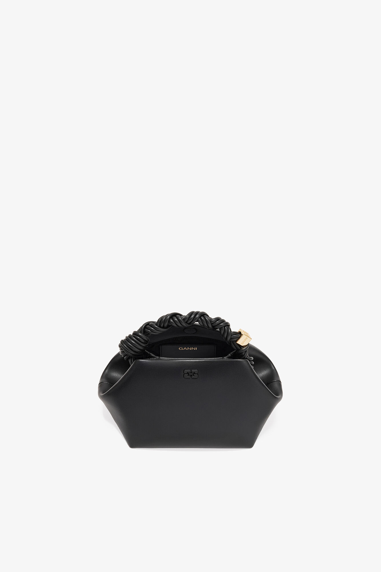 Small Bou Bag in Black, Recycled Leather, in colour Black - 3 - GANNI