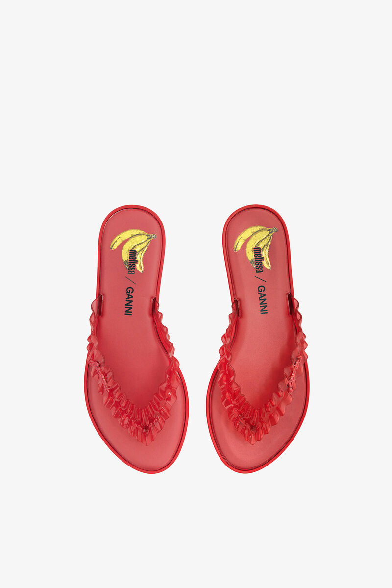 Melissa Flip Flop in Red, Polyvinyl Chloride, in colour Racing Red - 3 - GANNI