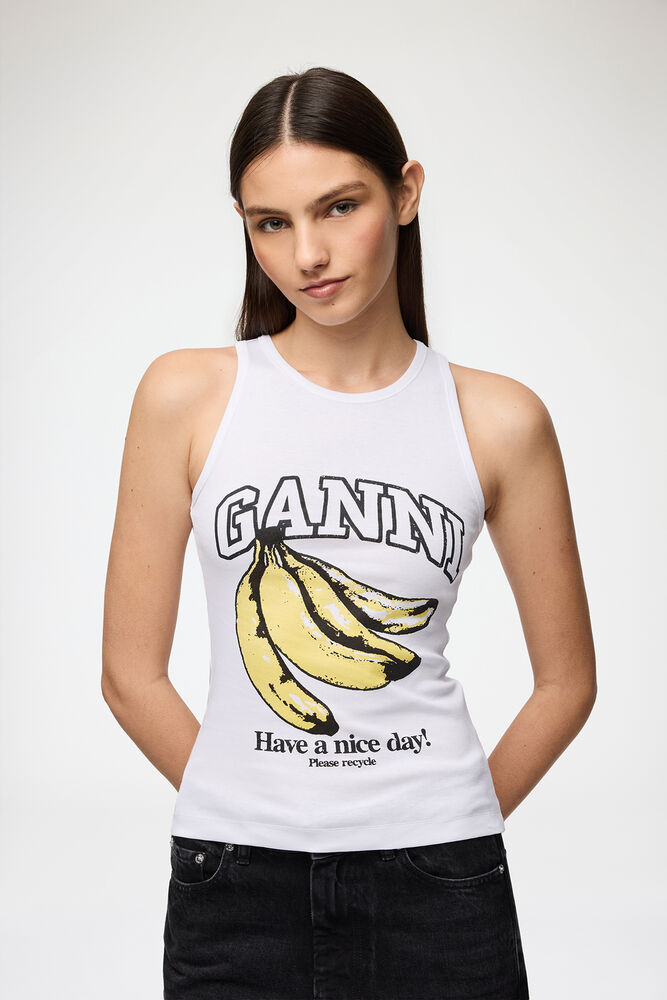 Tank Top with Banana, Bright White