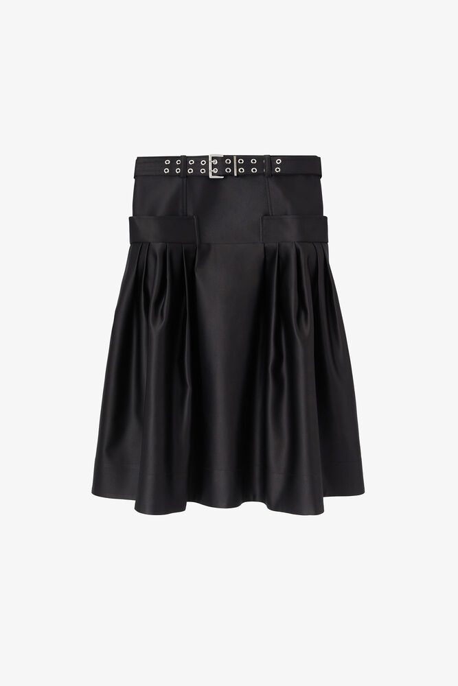 Skirt in Duchesse Satin, Black