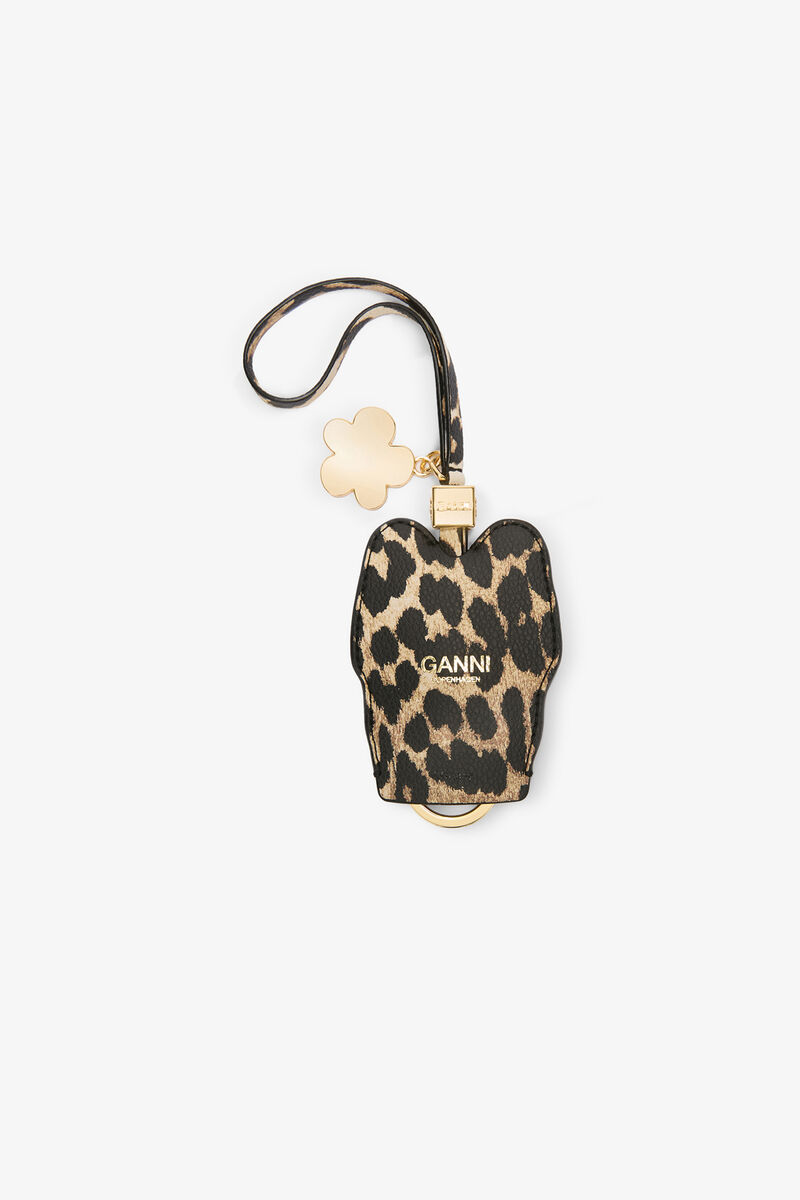 Daisy Duck Key Bell in Leopard, Recycled Polyester, in colour Almond Milk - 2 - GANNI