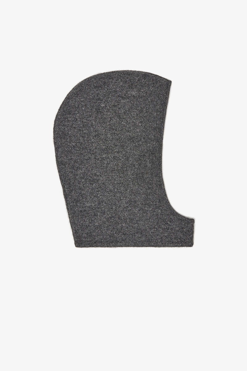 Balaclava in Dark Grey, Wool, in colour Phantom - 1 - GANNI