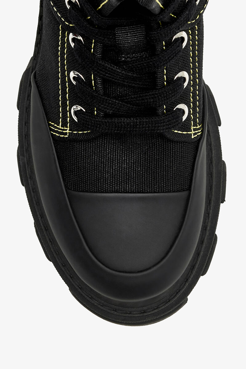 Trail Boots in Black Canvas, Cotton, in colour Black - 3 - GANNI