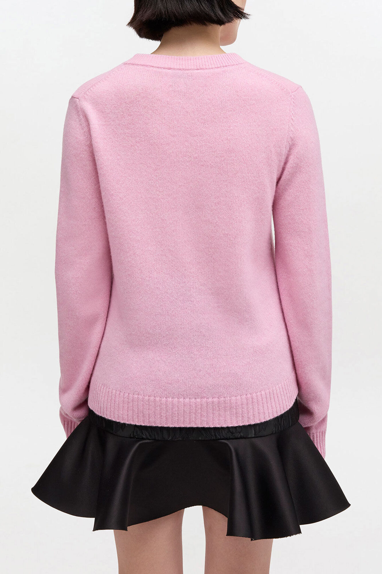 Pull en laine graphique, Wool, in colour Chalk Pink - 3 - GANNI
