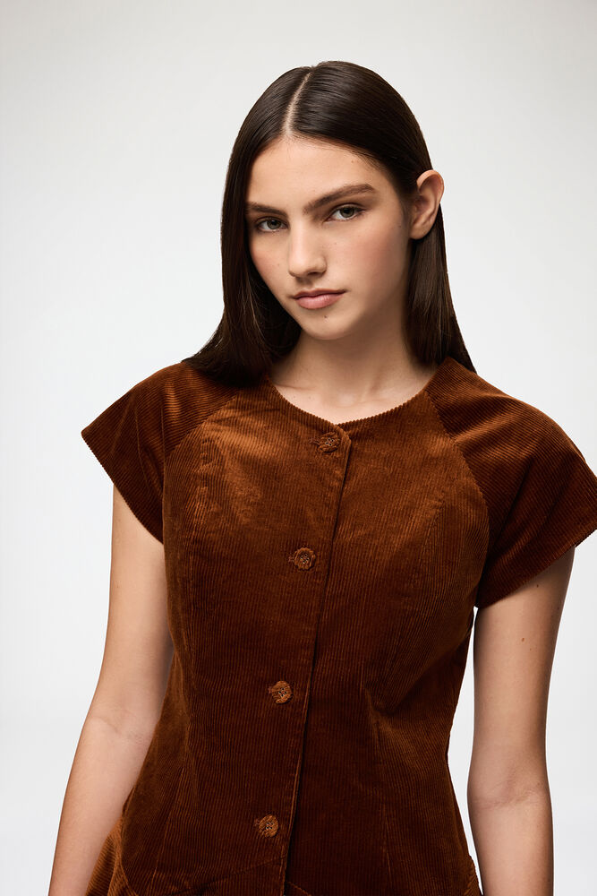 Kleid aus braunem Cord, Tortoise Shell