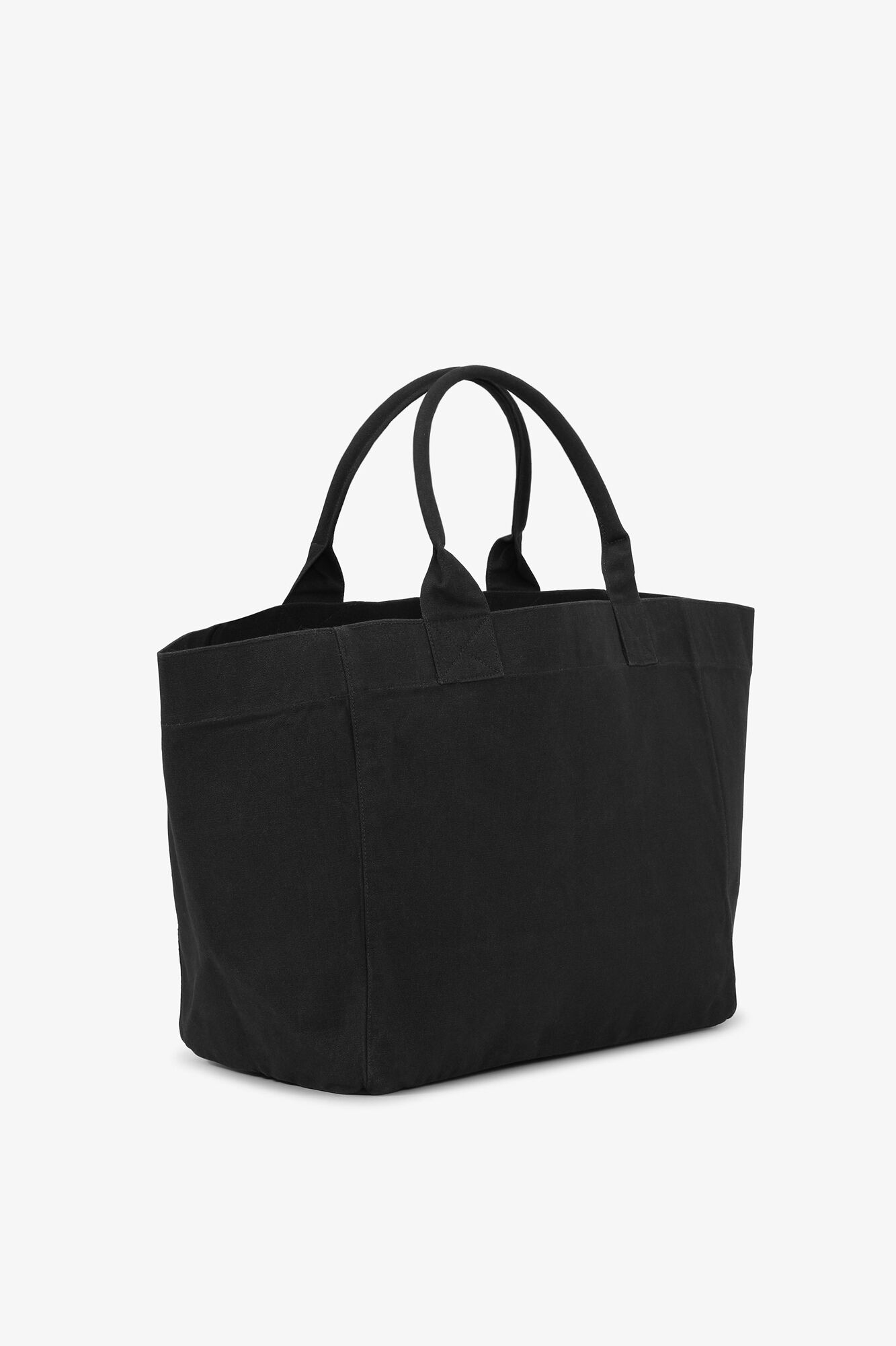 Tote XXL in Black, Recycled Cotton, in colour Phantom - 2 - GANNI