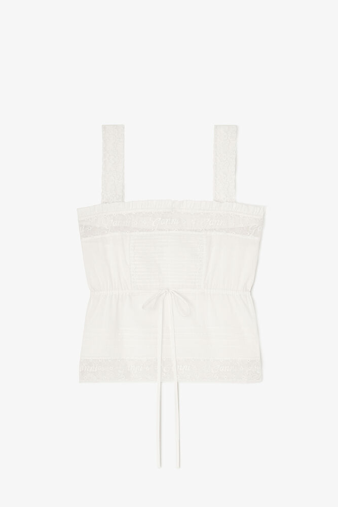 Top in White Cotton, Bright White