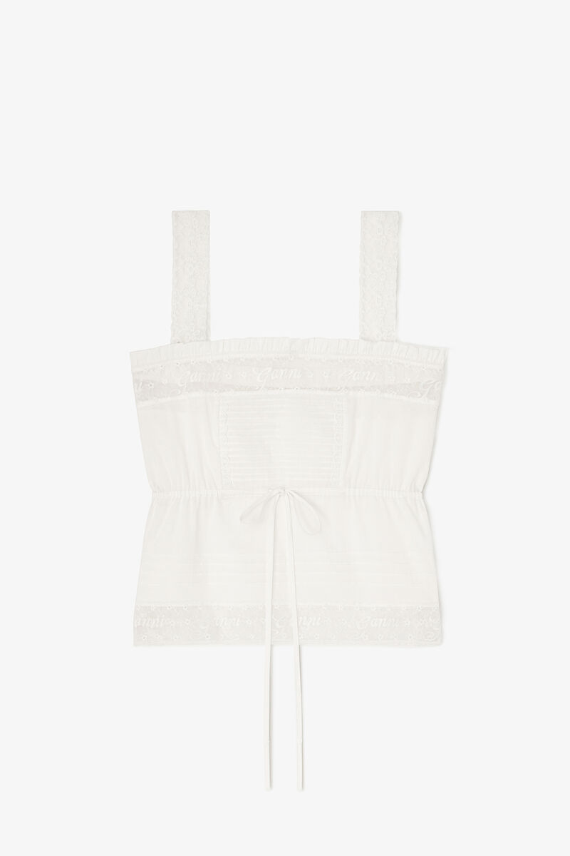 Top in White Cotton, Organic Cotton, in colour Bright White - 1 - GANNI