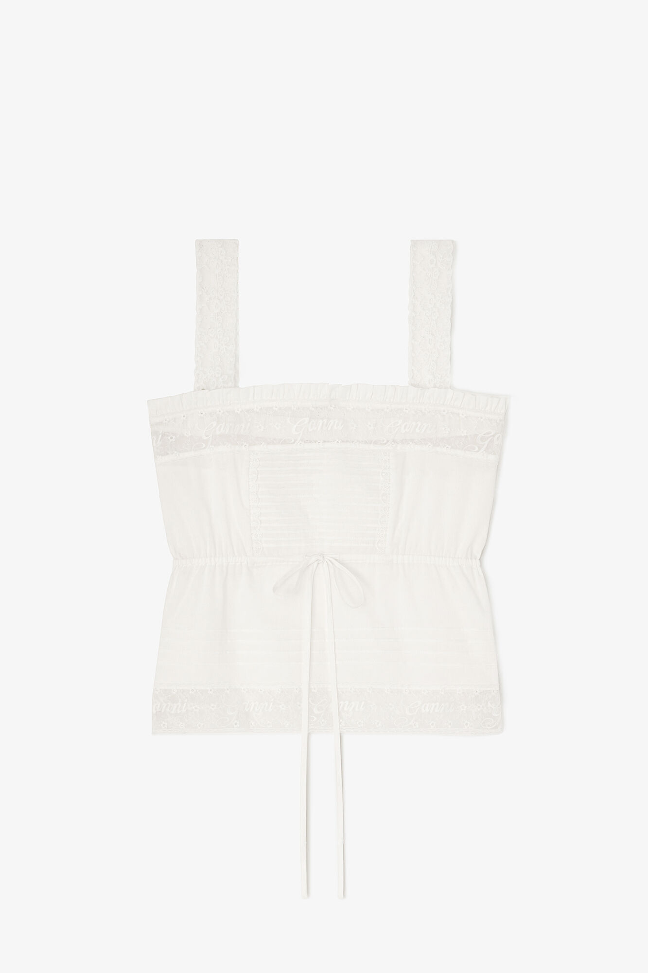 Top in White Cotton, Organic Cotton, in colour Bright White - 1 - GANNI