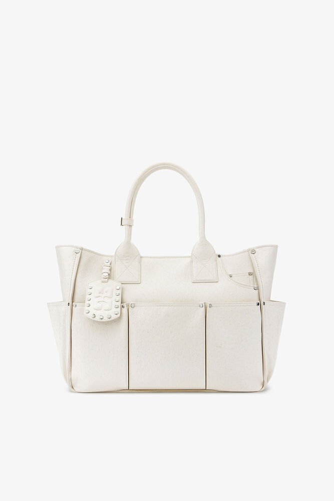 Posy Bag in White Ostrich, Egret