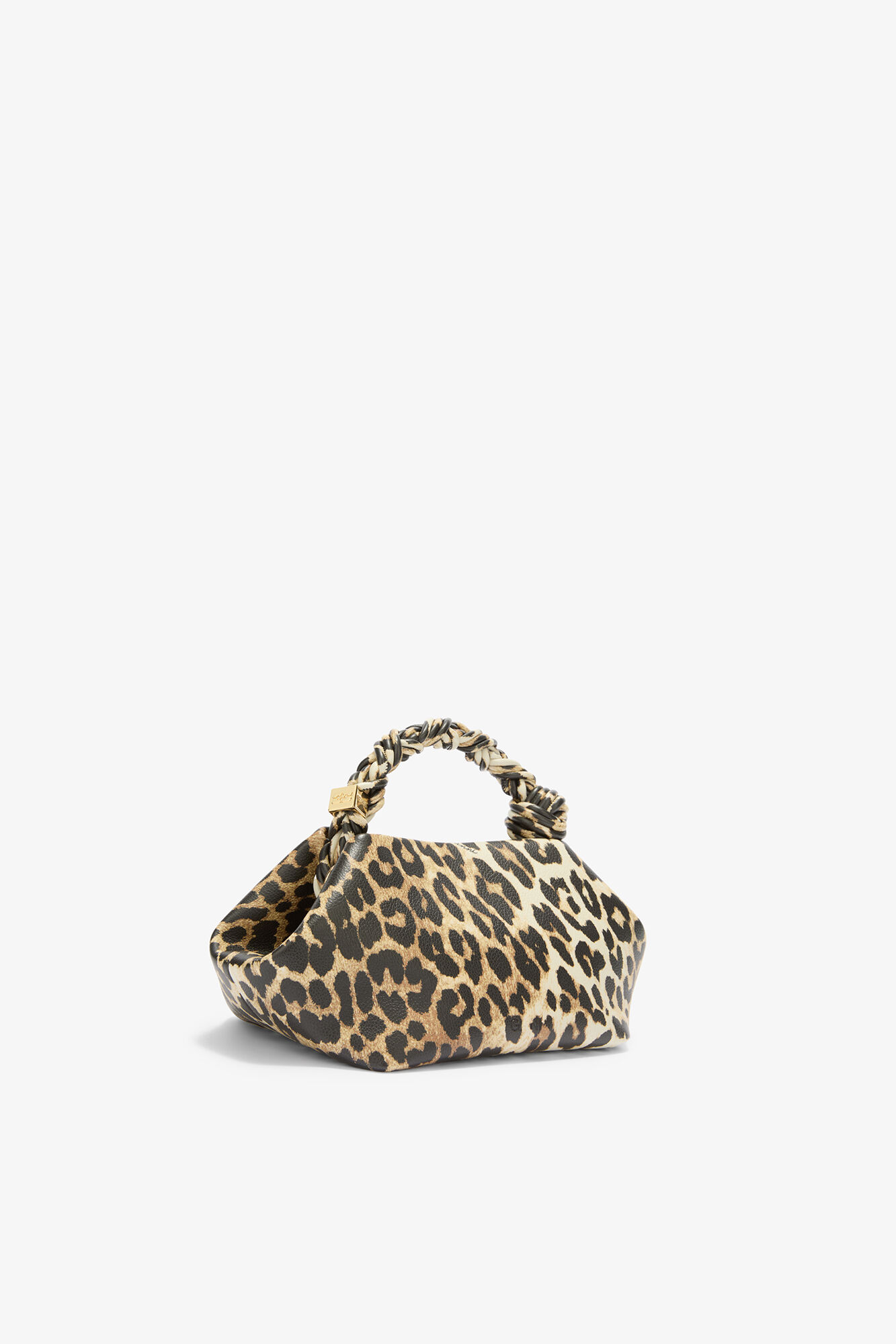 Kajsa Anka Liten Bou-väska i leopard, Recycled Polyester, in colour Almond Milk - 2 - GANNI