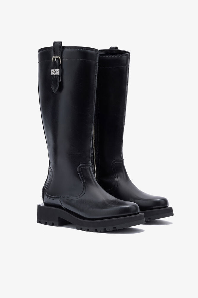High Boots in Black Oleatex, Black