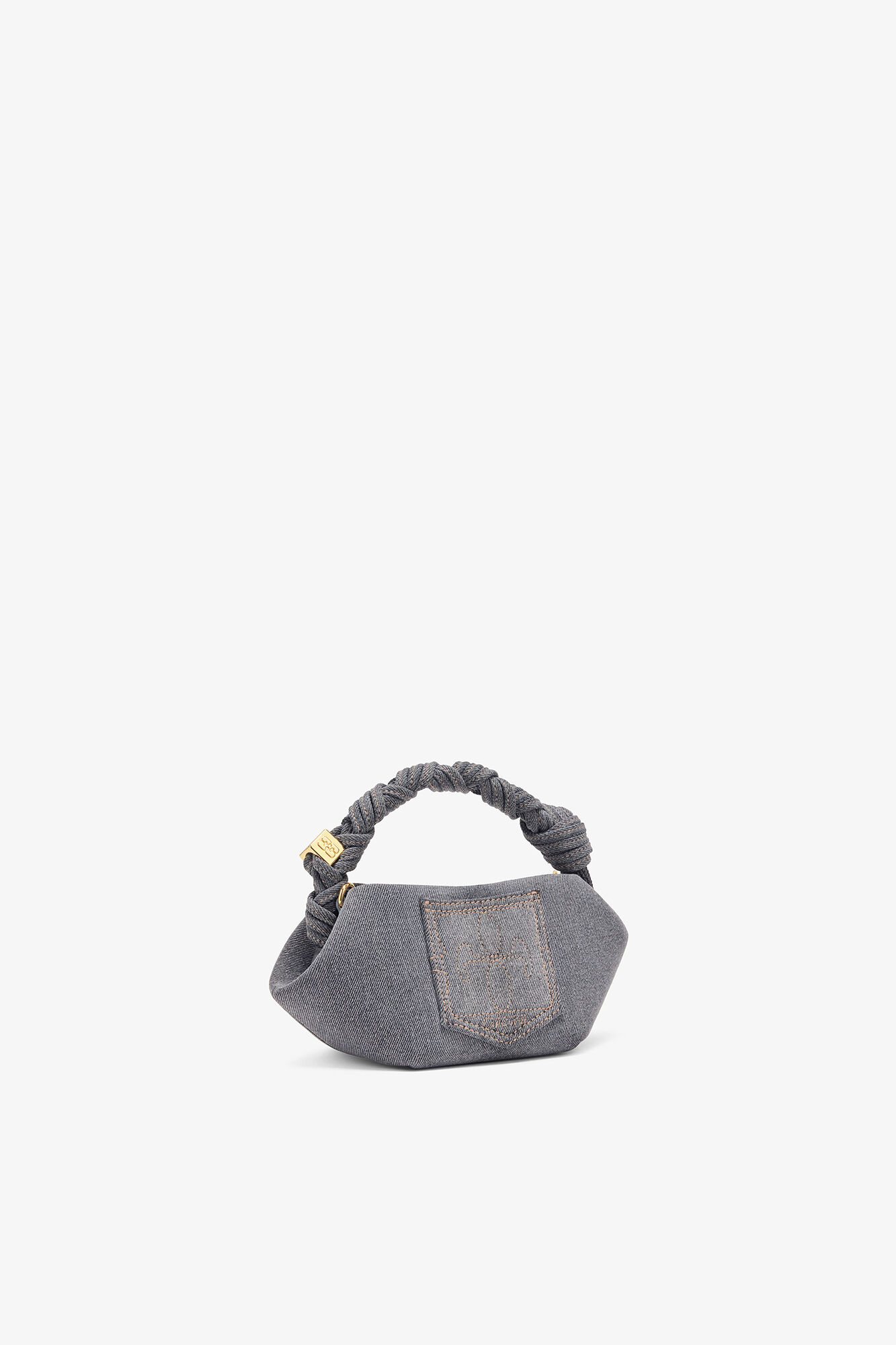 Mini Bou Bag in Denim, Recycled Cotton, in colour Lava Smoke - 2 - GANNI