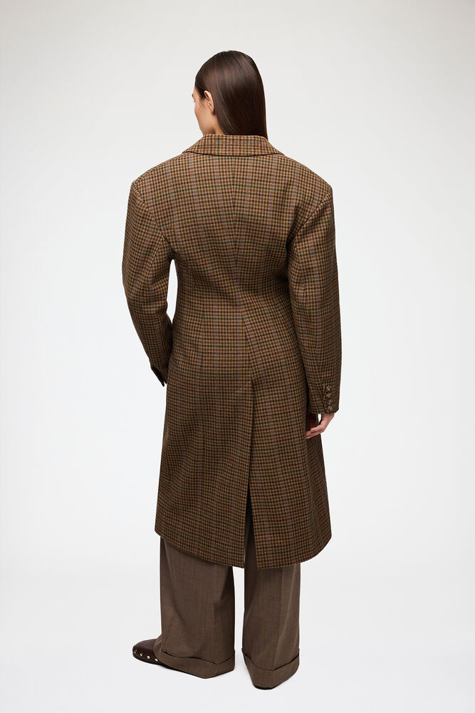 Coat in Check Twill, Multicolour