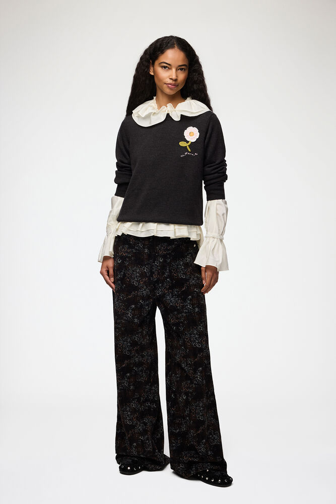 Jumper with Crochet Flower, Phantom