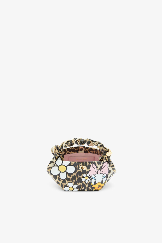 Daisy Duck Mini Bou Bag in Grained Leopard, Almond Milk
