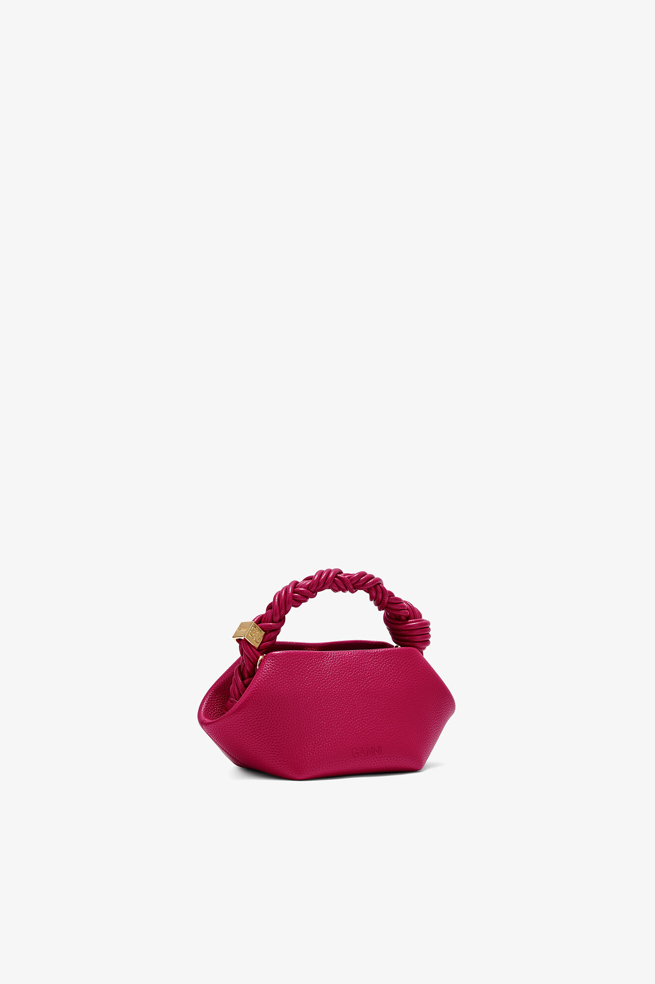 Mini Bou Bag in Grained Red, Recycled Polyester, in colour Persian Red - 2 - GANNI