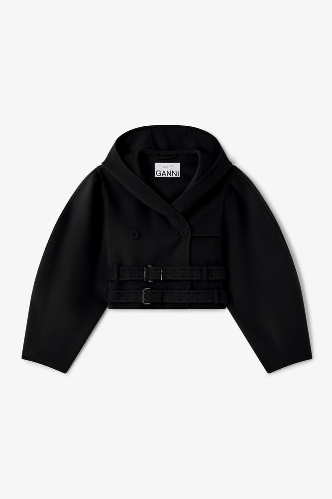 Veste en laine double face, Black