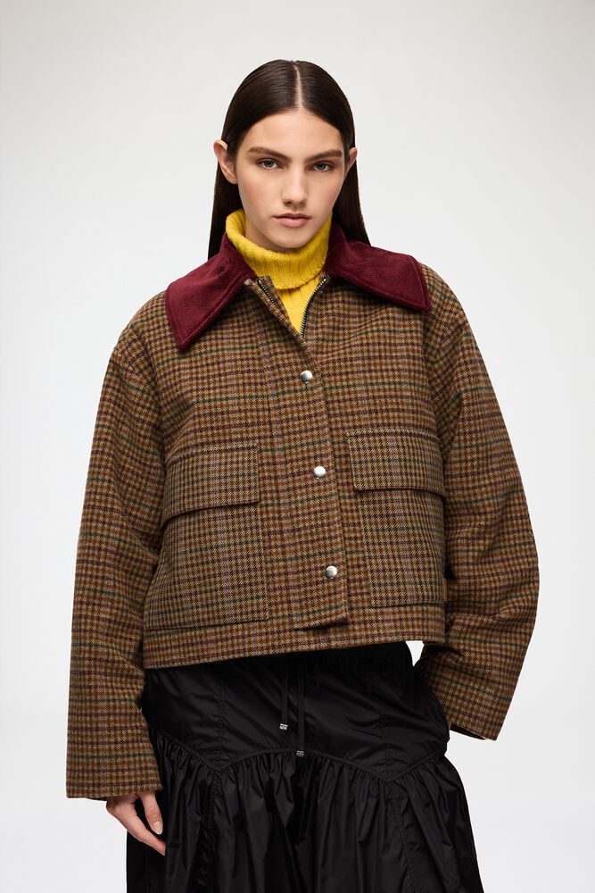 Jacket in Check Twill, Multicolour