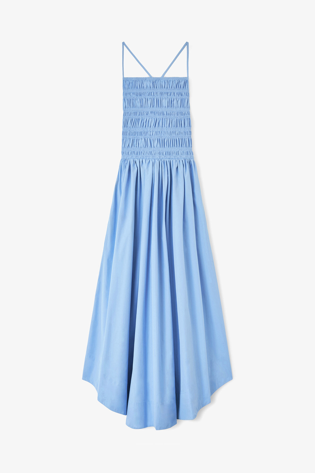 Dress in Blue Poplin, Organic Cotton, in colour Azurine - 1 - GANNI