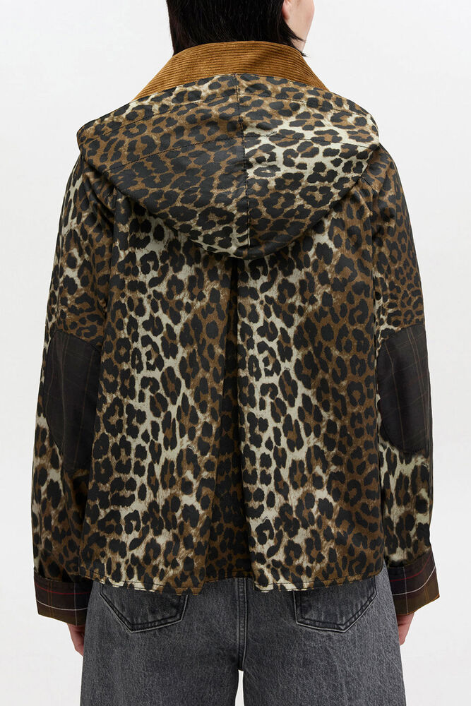 Short Wax Jacket in Leopard, Leopard