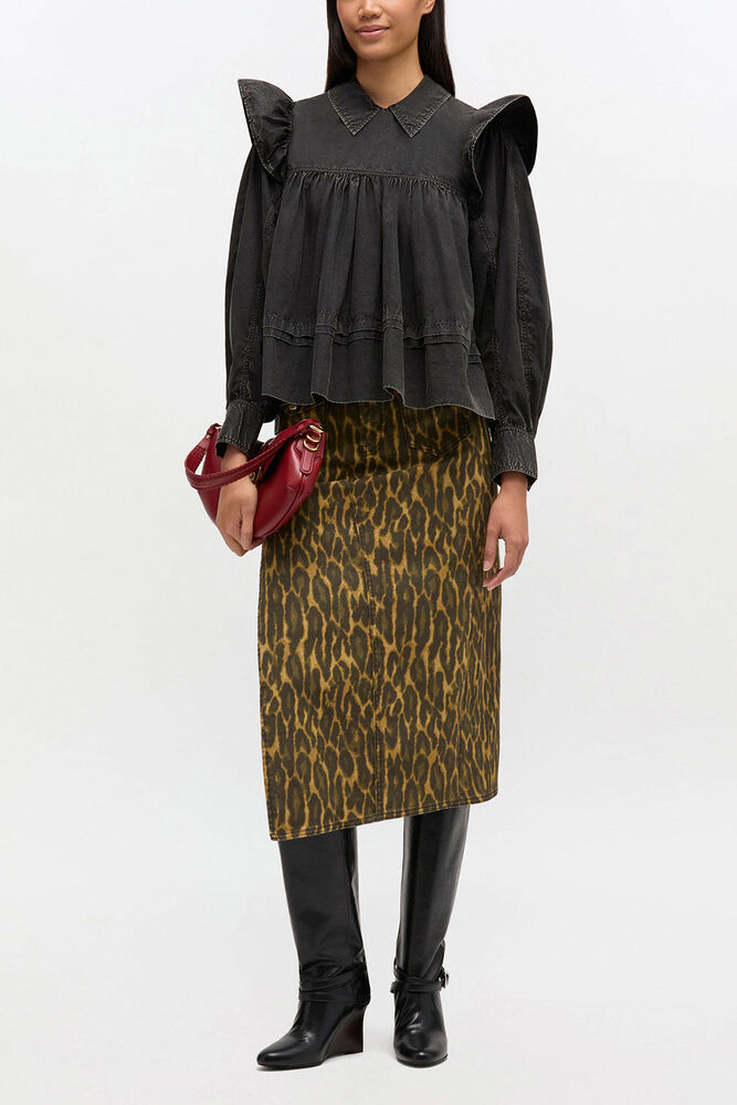 Black Washed Frill Blouse, Black