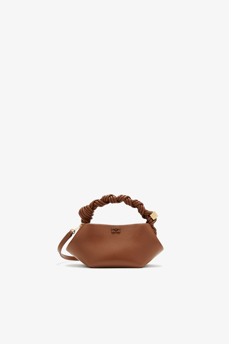 Mini Bou Bag in Brown, Recycled Leather, in colour Sorrel Horse - 1 - GANNI