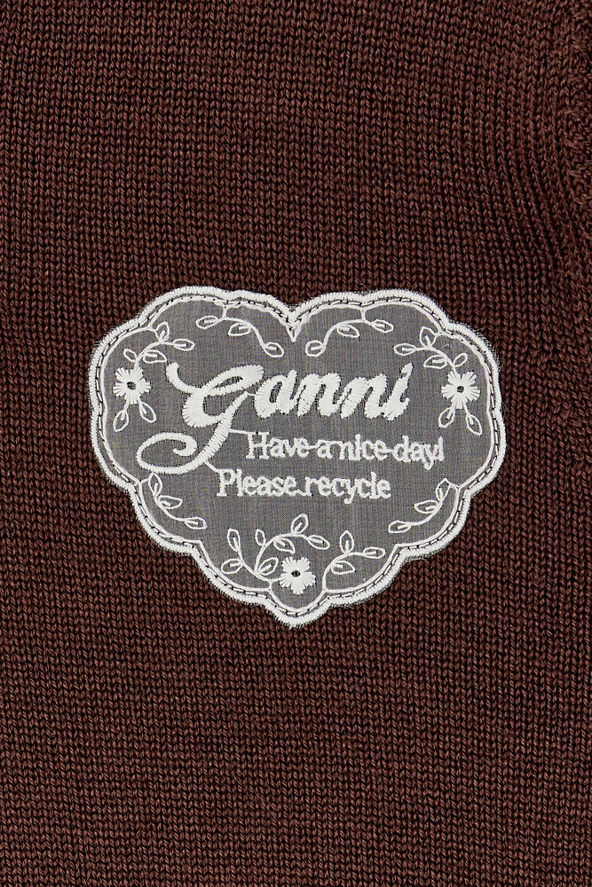 Jumper in Brown Wool, Chicory Coffee