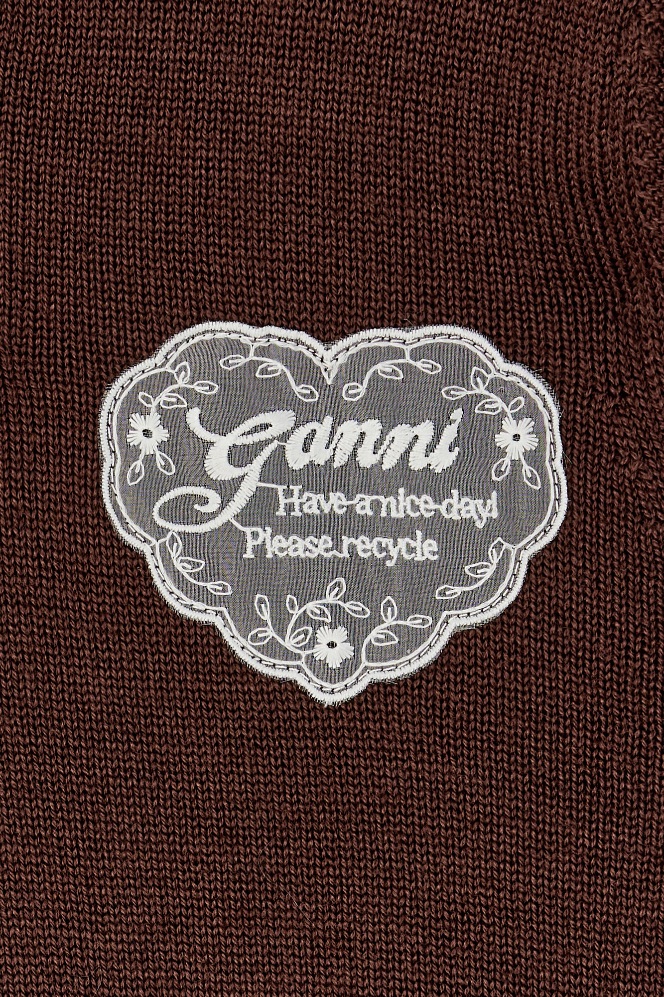Sweater in Brown Wool, Wool, in colour Chicory Coffee - 3 - GANNI