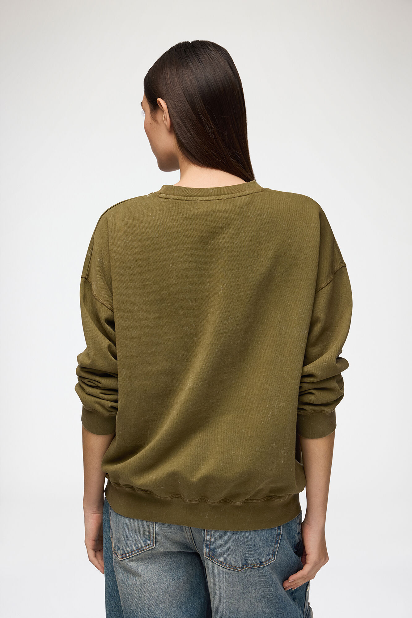 Sweat avec imprimé tigre, Organic Cotton, in colour Military Olive - 3 - GANNI