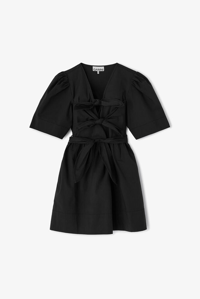 Cotton Mini Dress, Black
