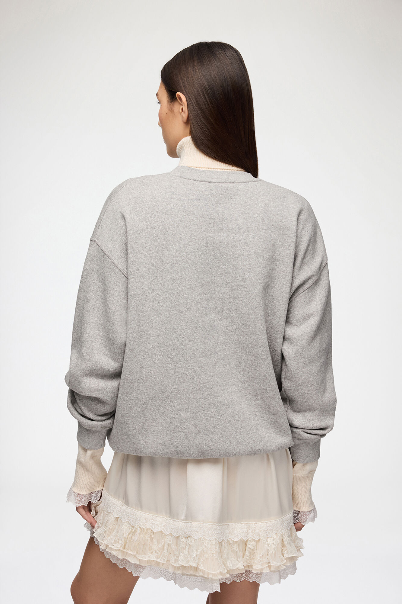 Sweat avec ours en peluche et forêt, Organic Cotton, in colour Paloma - 3 - GANNI