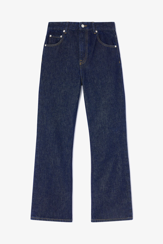 Betzy Cropped Jeans in Dark Rinse Denim, Rinse